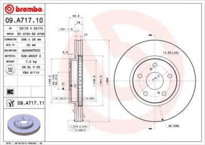 AP 25170 тормозной диск на LEXUS IS II (GSE2_, ALE2_, USE2_)