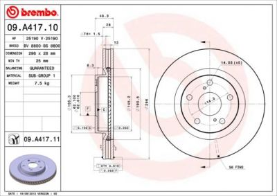 AP 25190 тормозной диск на TOYOTA CAMRY седан (_XV4_)