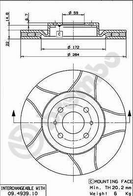 AP X 24242 тормозной диск на FIAT STILO (192)