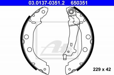 ATE 03.0137-0351.2 комплект тормозных колодок на NISSAN KUBISTAR (X76)