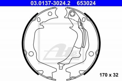 ATE 03.0137-3024.2 комплект тормозных колодок, стояночная тормозная с на HYUNDAI GETZ (TB)
