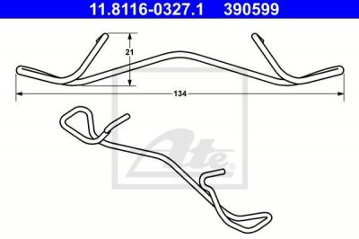ATE 11.8116-0327.1 пружина, тормозной суппорт на VOLVO XC90 I