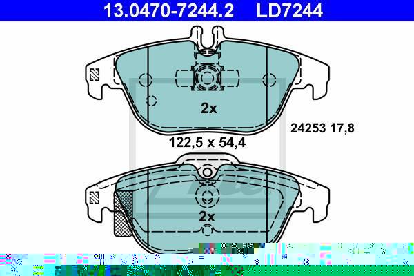 ATE 13-0470-7244-2 Колодки торм.зад. CERAMIC