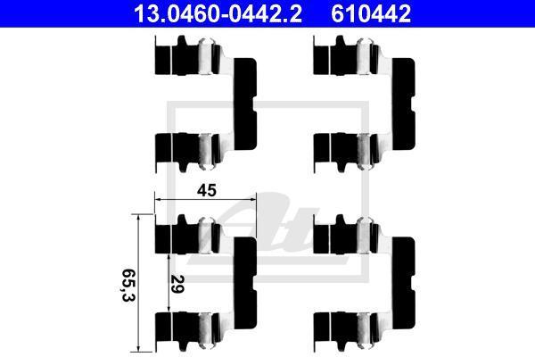 ATE 13.0460-0442.2 комплектующие, колодки дискового тормоза на MITSUBISHI COLT IV (CA_A)