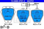 ATE 13.0460-2701.2 Колодки AUDI A6 2.7L 98=> с датчиком износа торм.сис.LUCAS