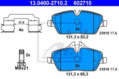 ATE Колодки передние OPEL Astra J/Insignia /для 17