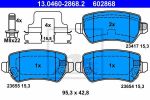 ATE 13.0460-2868.2 Колодки задние OPEL Astra G/H Meriva Zafira (1605086)