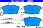 ATE 13.0460-3948.2 комплект тормозных колодок, дисковый тормоз на PEUGEOT 605 (6B)