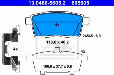 ATE 13.0460-5605.2 Колодки задние MAZDA CX-7/CX-9 all 07->