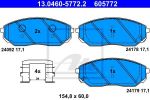 ATE 13.0460-5772.2 комплект тормозных колодок, дисковый тормоз на KIA SORENTO I (JC)
