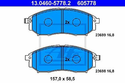 ATE 13.0460-5778.2 Колодки передние NISSAN/INFINITI/RENAULT для Sumitomo (41060-CC090)