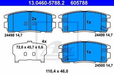 ATE 13.0460-5788.2 Колодки задние OPEL ANTARA/CAPTIVA 3.2L