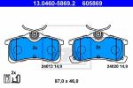 ATE 13.0460-5869.2 комплект тормозных колодок, дисковый тормоз на TOYOTA COROLLA (_E11_)