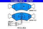 ATE 13.0460-7027.2 комплект тормозных колодок, дисковый тормоз на FORD ESCORT III (GAA)