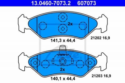 ATE 13.0460-7073.2 комплект тормозных колодок, дисковый тормоз на FORD FIESTA фургон (FVD)