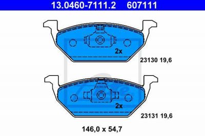 ATE 13.0460-7111.2 Колодки передние VW G4 98-00 без датчика/POLO SEDAN (1J0698151)