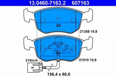 ATE 13.0460-7163.2 комплект тормозных колодок, дисковый тормоз на FORD MONDEO I седан (GBP)