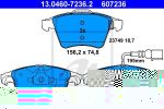 ATE 13.0460-7236.2 Колодки передние VW T5/Multivan all 03-> (Type ) /t=18.7mm