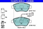 ATE 13.0470-3826.2 комплект тормозных колодок, дисковый тормоз на FIAT PANDA (169)