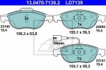 ATE 13.0470-7139.2 комплект тормозных колодок, дисковый тормоз на ALFA ROMEO 156 (932)
