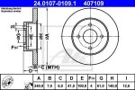 ATE 24.0107-0109.1 тормозной диск на NISSAN MICRA II (K11)