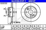 ATE 24.0109-0127.1 Диск торм. зад. Mazda 323 F, S, MX-5