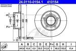 ATE 24.0110-0154.1 тормозной диск на AUDI 100 (44, 44Q, C3)
