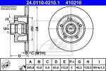 ATE 24.0110-0210.1 Диск торм. зад. Audi A4 1.6, 1.8T, 1.9TDI, 2.4