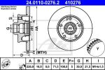 ATE 24.0110-0276.2 тормозной диск на VW PASSAT Variant (3A5, 35I)