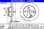 ATE 24.0110-0279.1 тормозной диск на HONDA CIVIC VII седан (ES)