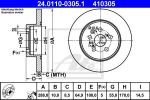 ATE 24.0110-0305.1 тормозной диск на TOYOTA AVENSIS (_T22_)