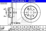 ATE 24.0110-0334.1 тормозной диск на KIA SPECTRA седан (LD)