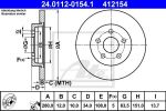 ATE 24.0112-0154.1 Диск торм. зад. Ford Mondeo III