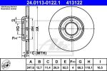 ATE 24.0113-0122.1 тормозной диск на FORD TAUNUS '80 (GBS, GBNS)