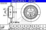 ATE 24.0114.0114.1 Диск торм. зад. MB W164, W251