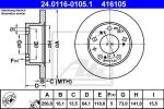 ATE 24.0116-0105.1 тормозной диск на FIAT DUCATO c бортовой платформой/ходовая часть (290)