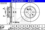 ATE 24.0118-0151.1 тормозной диск на HYUNDAI i20 (PB, PBT)