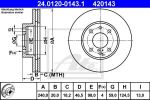ATE 24.0120-0143.1 тормозной диск на FIAT UNO (146A/E)