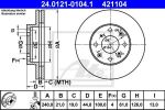 ATE 24.0121-0104.1 тормозной диск на HONDA CIVIC VI купе (EJ, EM1)