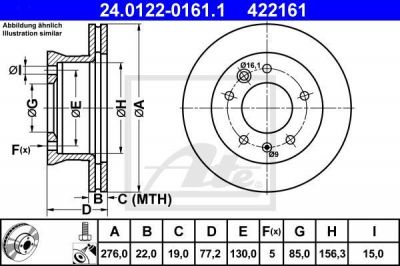 ATE 24.0122-0161.1 24.0122-0161.1 Диск торм. пер. MB Sprinter, VW LT28-46