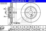 ATE 24.0123-0112.1 тормозной диск на MAZDA 2 (DE)