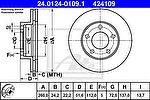ATE 24.0124-0109.1 тормозной диск на FORD SCORPIO I (GAE, GGE)