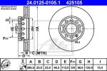 ATE 24.0125-0105.1 Диск торм. пер. Audi 100, A4, A6, VW Passat, Skoda