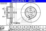 ATE 24.0125-0179.1 Диски торм.Mercedes W204 C180-C200 (288x25мм) вентилируемые