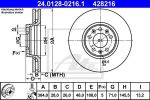 ATE 24.0128-0216.1 Диски торм.пер.PEUGEOT EXPERT/ FIAT SCUDO 2007=>