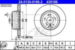 ATE 24.0130-0186.2 Диск торм. пер. 5 (E60, E61)