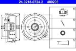 ATE 24.0218-0724.2 тормозной барабан на FORD ESCORT VII седан (GAL, AFL)