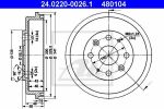ATE 24.0220-0026.1 тормозной барабан на MAZDA 323 C IV (BG)