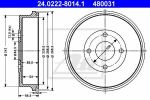 ATE 24.0222-8014.1 тормозной барабан на FORD MONDEO I (GBP)
