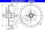 ATE 24.0223-0012.1 Барабаны торм.VW PASSAT 230x39мм 88-97